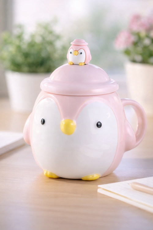 Cute Pink Penguin Mug