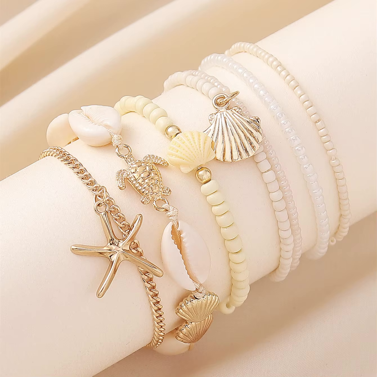 Sunshine & Seashell Charm Stack