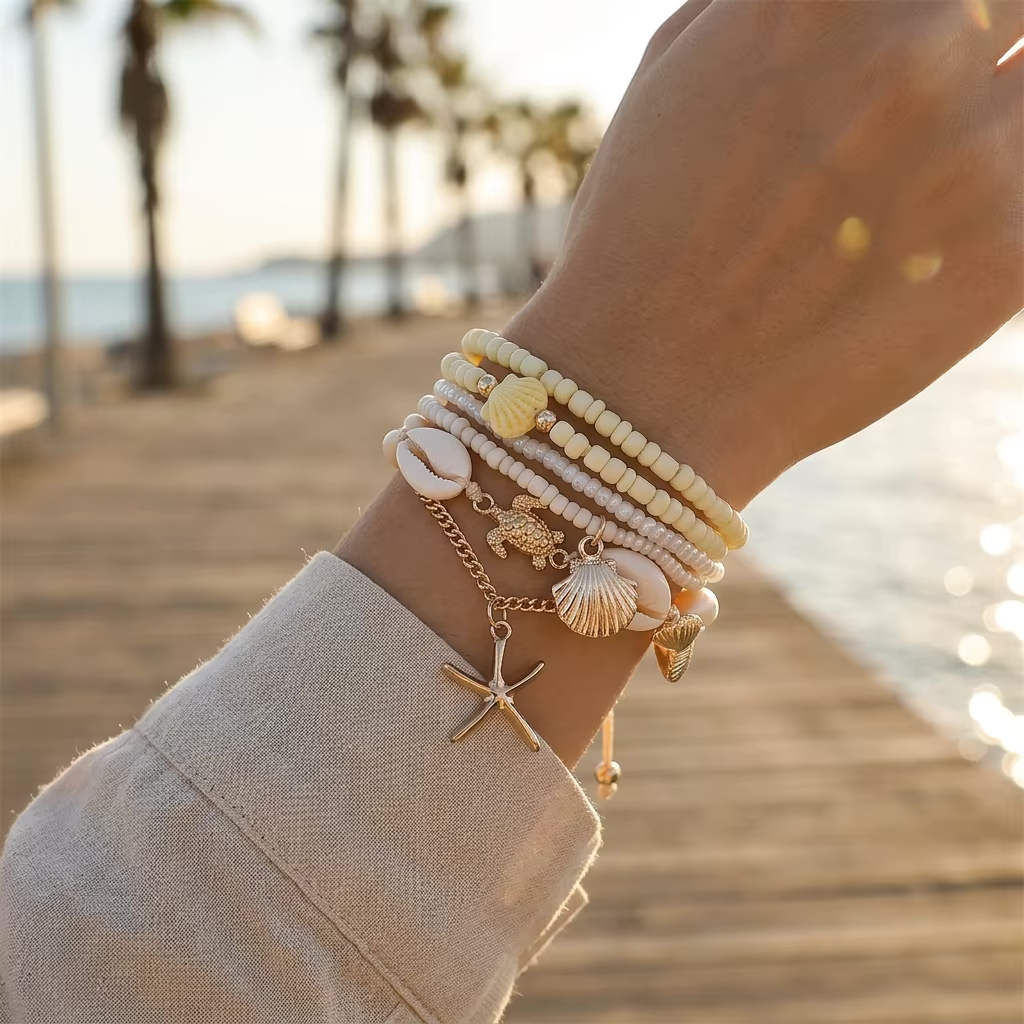 Sunshine & Seashell Charm Stack