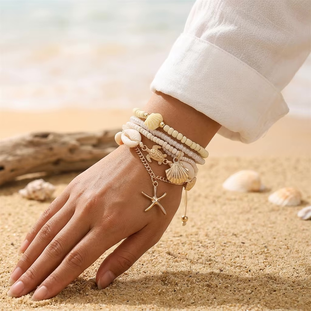 Sunshine & Seashell Charm Stack